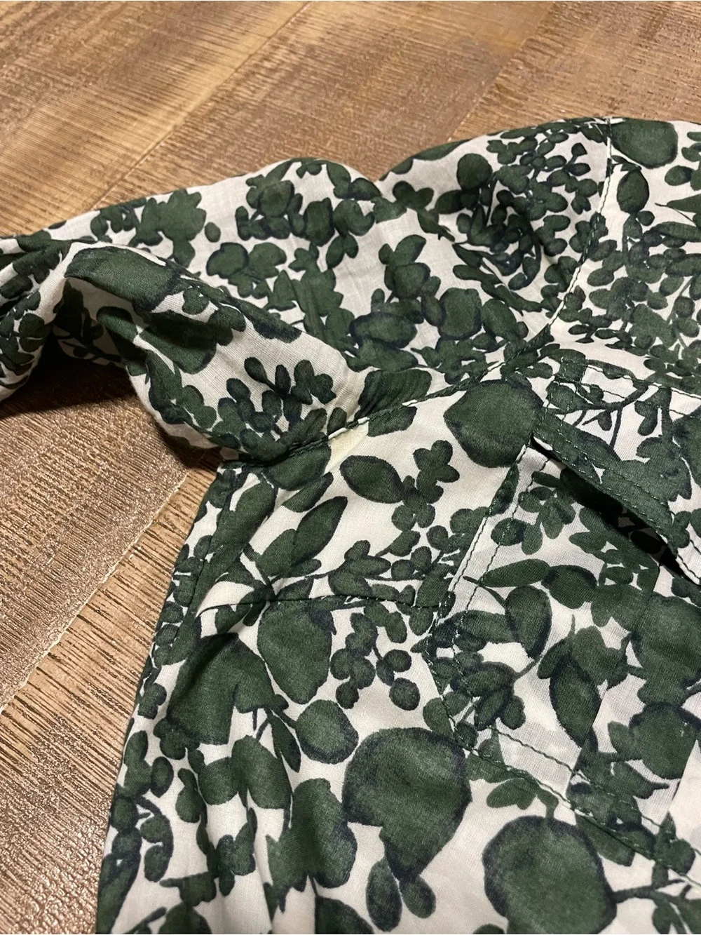 Tory Burch Green and White Floral Tie-Waist Dress